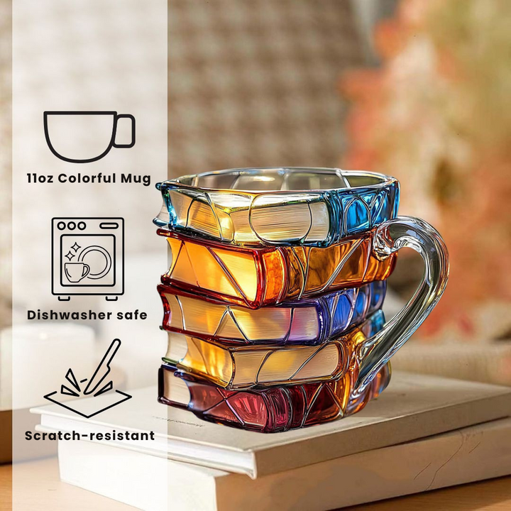 Tasse Unique Artisanale 3D Bonheur pour Passionnés de Lecture